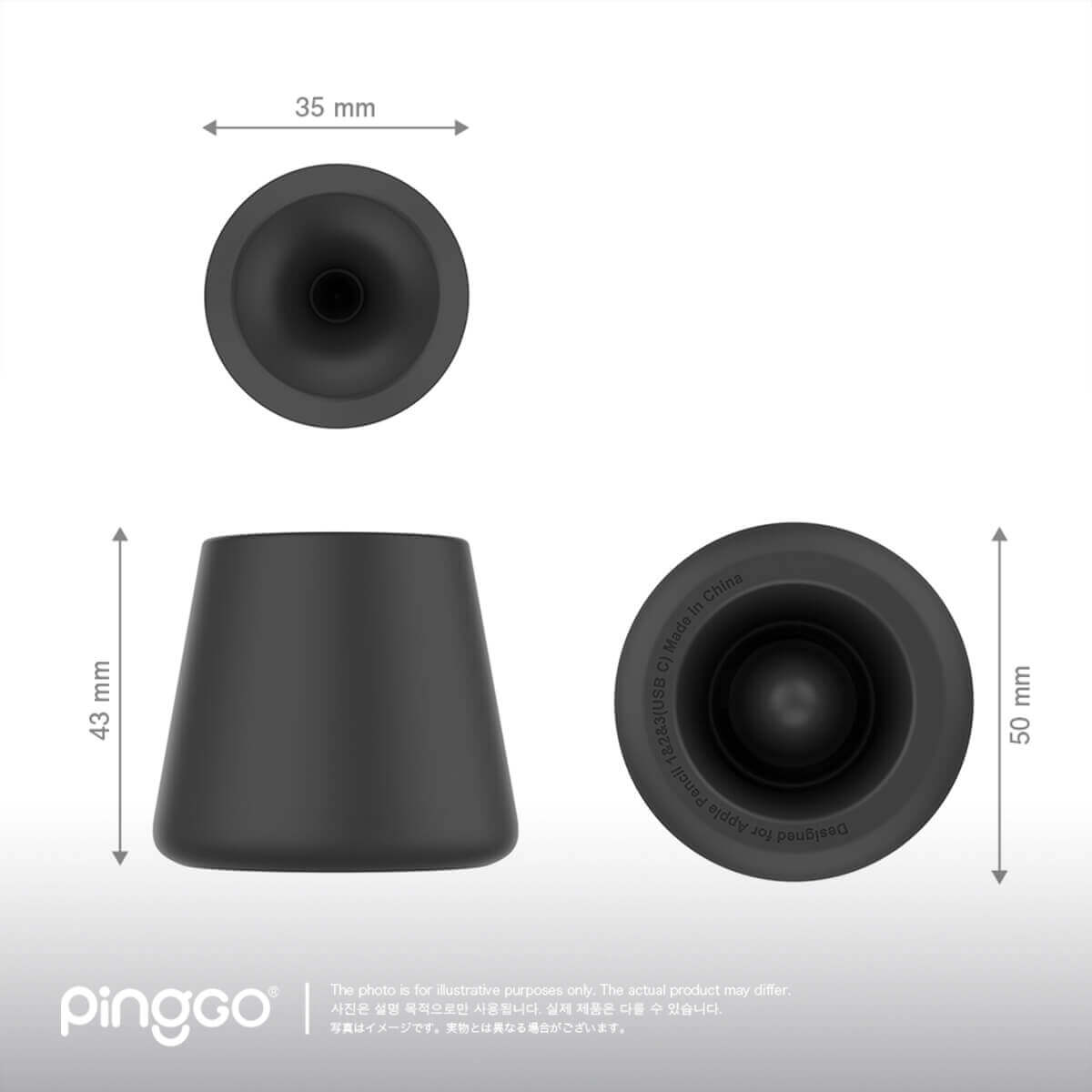 PingGO Apple Pencil 筆座｜矽膠防滑・直立收納・全系列適用