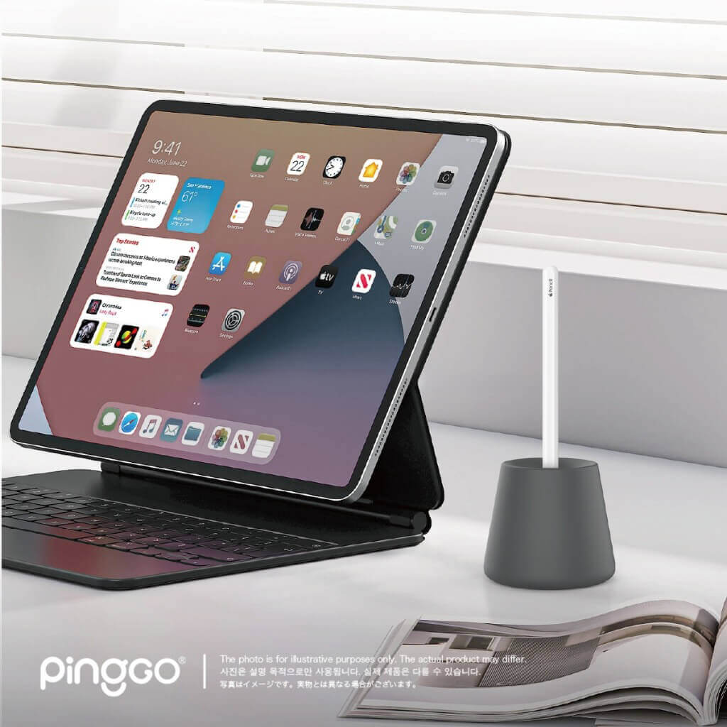 PingGO Apple Pencil 筆座｜矽膠防滑・直立收納・全系列適用