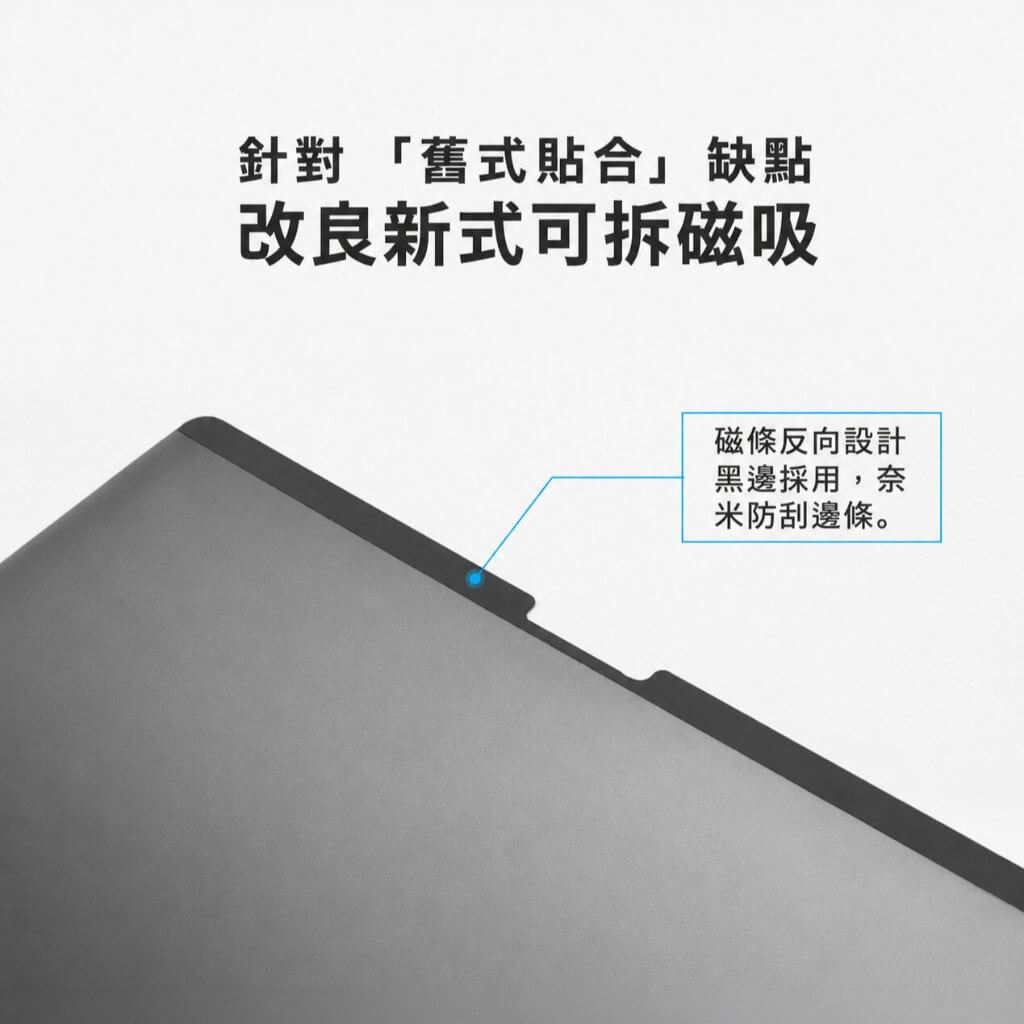 PingGO MacBook Pro 磁吸防窺膜｜拆卸式・側邊防窺・霧面防眩光