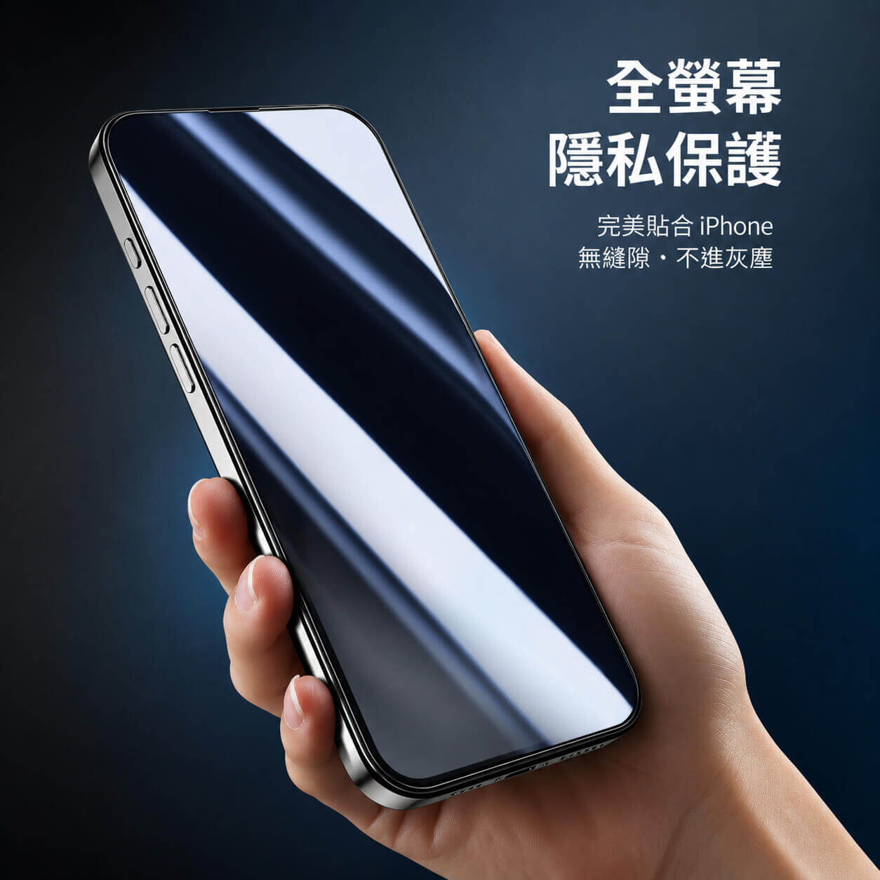 PingGO iPhone 16 防窺鋼化膜｜30°側向防窺・9H 2.5D 保護貼