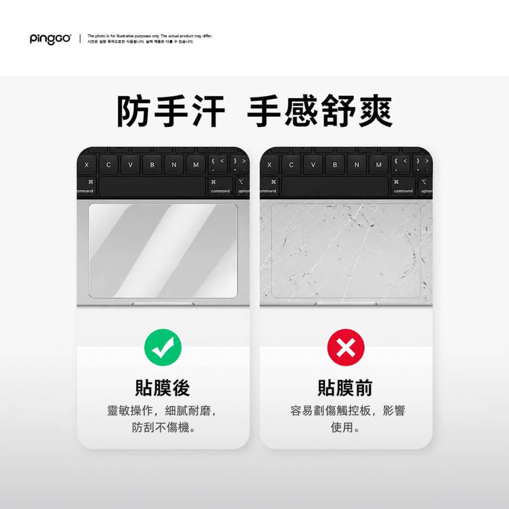 PingGO MacBook 觸控板類膚保護貼｜Air・Pro・Neo 超薄防刮