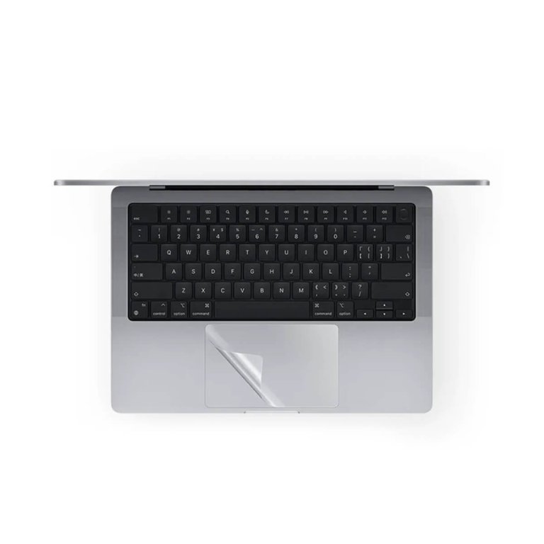 PingGO MacBook 觸控板類膚保護貼，適用 Air、Pro、Neo，超薄防刮設計與觸控板貼合效果展示