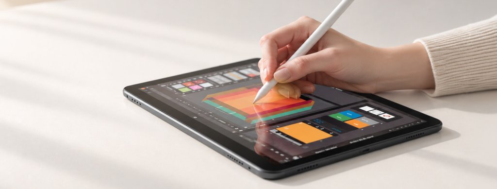 使用 Apple Pencil 在 iPad 螢幕上進行繪圖的情境