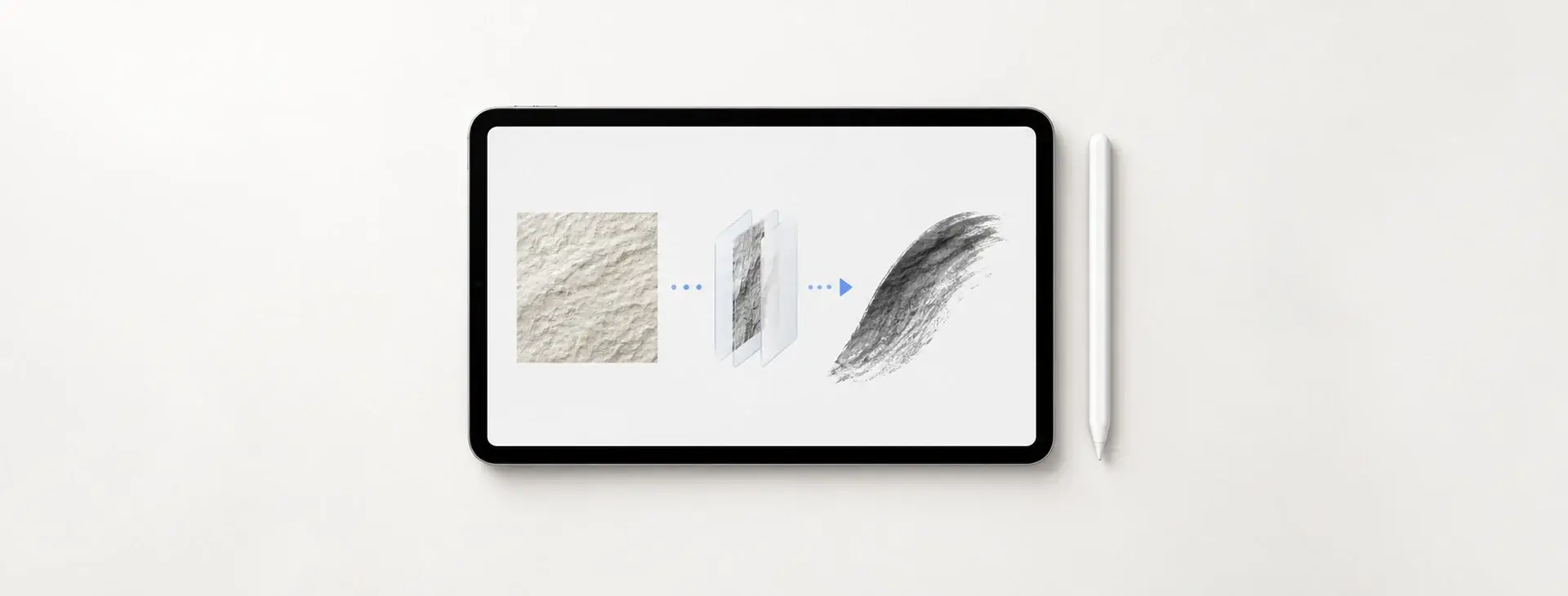 Adobe Capture 將照片紋理轉成 Photoshop iPad 自訂筆刷示意