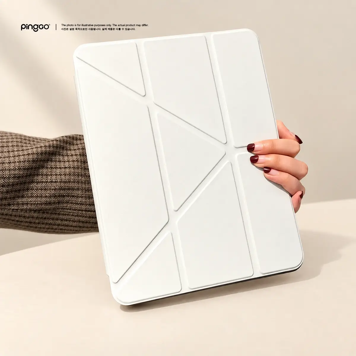 PingGO iPad 保護殼  Y 折筆槽｜極光系列・清透背板・內置筆槽